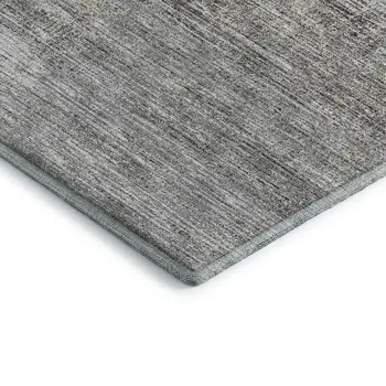 5' X 8' Silver And Charcoal Abstract Washable Indoor Outdoor Area Rug