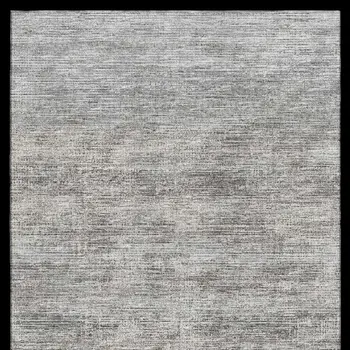 8' X 10' Silver And Charcoal Abstract Washable Indoor Outdoor Area Rug