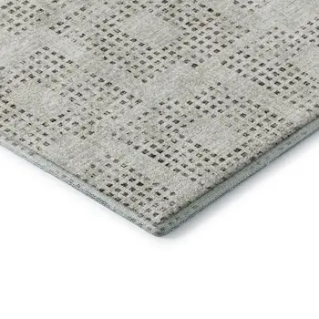 3' X 5' Beige And Chocolate Geometric Washable Indoor Outdoor Area Rug