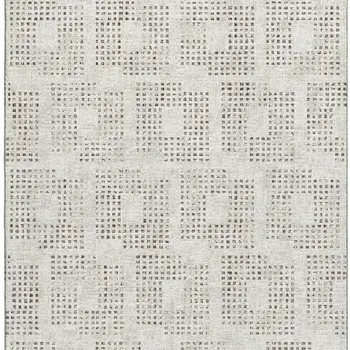 3' X 5' Beige And Chocolate Geometric Washable Indoor Outdoor Area Rug