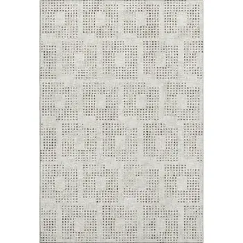 9' X 12' Beige And Chocolate Geometric Washable Indoor Outdoor Area Rug