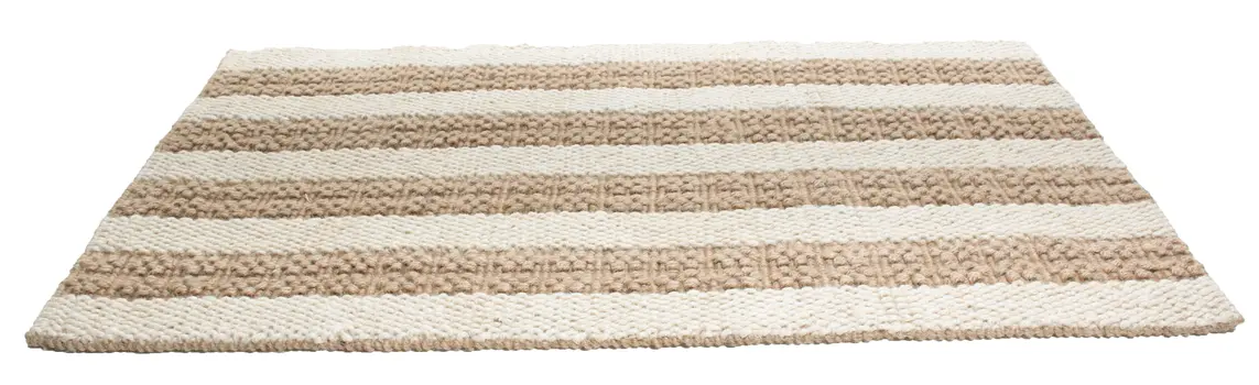 2' X 3' Beige And Brown Jute Striped Hand Woven Area Rug