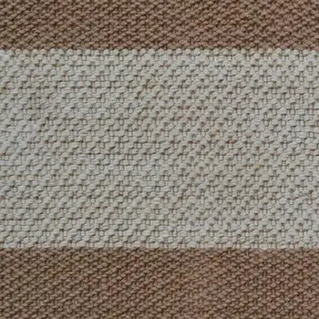 2' X 3' Brown And Beige  Jute Striped Hand Woven Area Rug