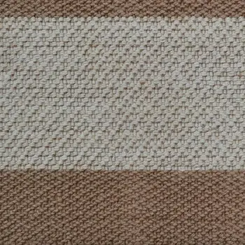 2' X 3' Brown And Beige  Jute Striped Hand Woven Area Rug