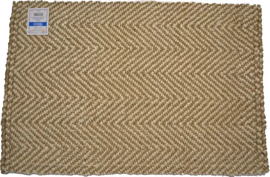 2' X 3' Beige And Brown Jute Abstract Geometric Hand Woven Area Rug