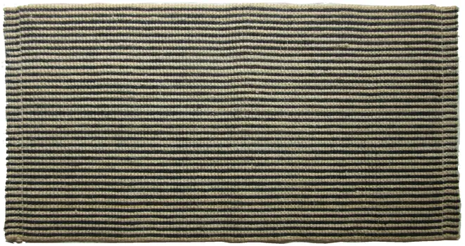 2' X 3' Black And Brown Jute Striped Hand Woven Area Rug