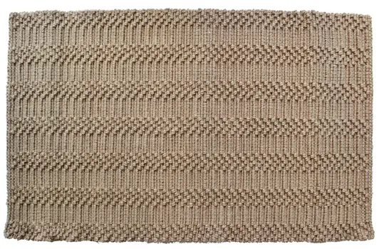 5' X 7' Beige And Brown Jute Abstract Hand Woven Area Rug