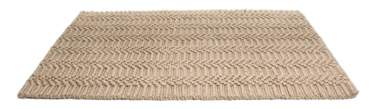 5' X 7' Beige And Brown Jute Abstract Hand Woven Area Rug