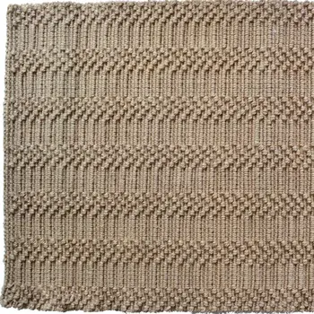5' X 7' Beige And Brown Jute Abstract Hand Woven Area Rug