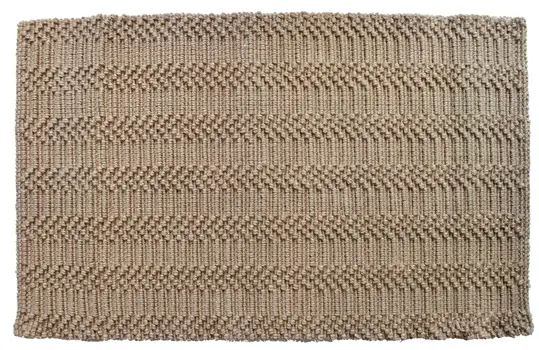 5' X 7' Beige And Brown Jute Abstract Hand Woven Area Rug