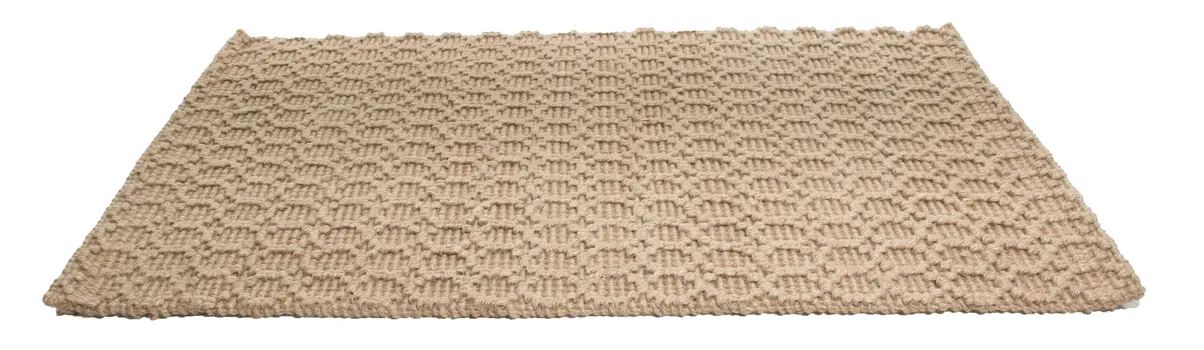 2' X 3' Beige And Brown Jute Geometric Hand Woven Area Rug