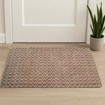 2' X 3' Natural Jute Geometric Hand Woven Area Rug