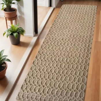6' Natural Jute Geometric Hand Woven Area Rug