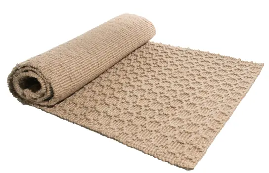 6' X 9' Beige And Brown Jute Geometric Hand Woven Area Rug