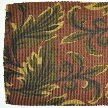 2' X 3' Brown And Green Jute Botanical Leaves Hand Woven Area Rug