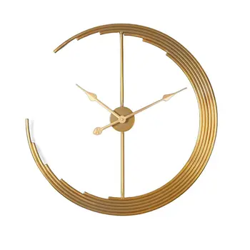 24" Gold Glass Analog Round Wall Clock