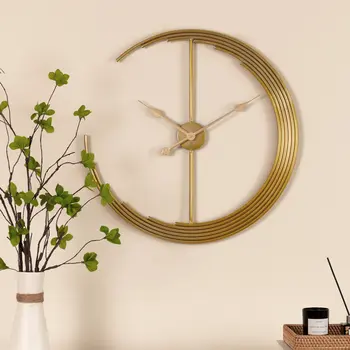 24" Gold Glass Analog Round Wall Clock
