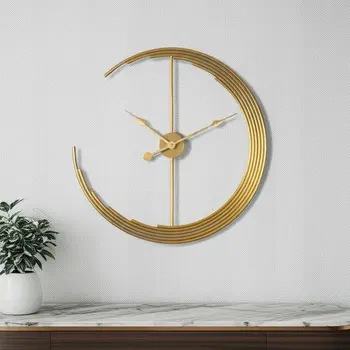 24" Gold Glass Analog Round Wall Clock