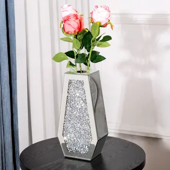 12" Silver Floor Vase