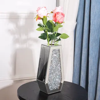 12" Silver Floor Vase