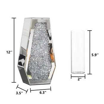 12" Silver Floor Vase