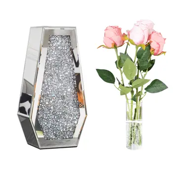 12" Silver Floor Vase