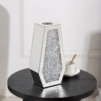 12" Silver Floor Vase