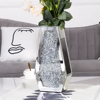 12" Silver Floor Vase