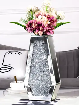12" Silver Floor Vase