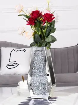 12" Silver Floor Vase