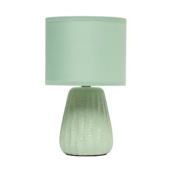 11" Sage Ceramic Round Table Lamp With Sage Drum Shade