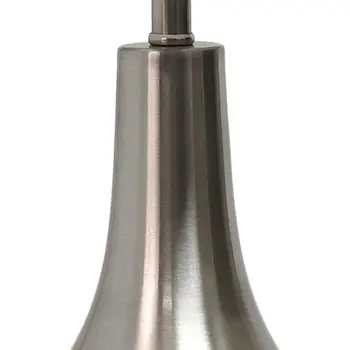 20" Nickel Metal Round Table Lamp With White Drum Shade