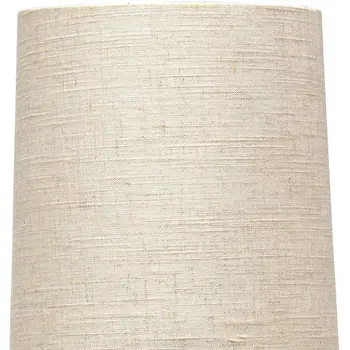 18" Gray And Gold Concrete Table Lamp With Khaki Drum Shade