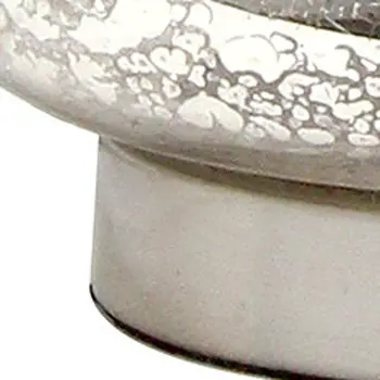 23" Clear And Silver Glass And Metal Novelty Table Lamp With White Drum Shade