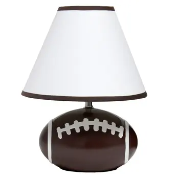 12" Brown And White Ceramic Novelty Table Lamp With White And Brown Empire Shade