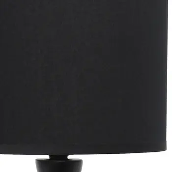 20" Black Ceramic Novelty Table Lamp With Black Drum Shade