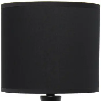 20" Black Ceramic Novelty Table Lamp With Black Drum Shade