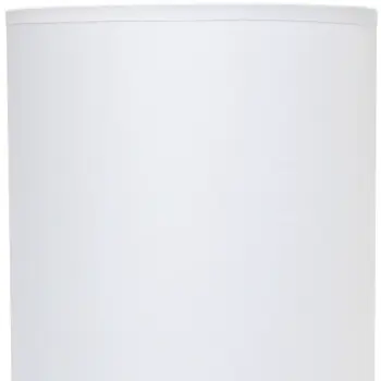 19" White And Stone Ceramic Table Lamp With White Cylinder Shade
