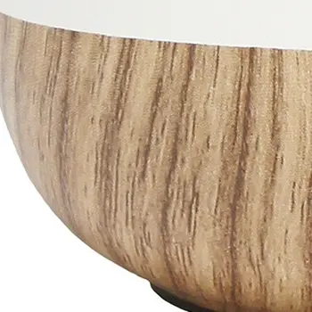 12" White And Natural Ceramic Round Table Lamp With White Drum Shade