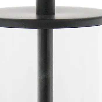 17" Black And Clear Glass And Metal Table Lamp With White Drum Shade