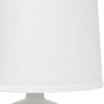 16" Off White Ceramic Novelty Table Lamp With White Drum Shade