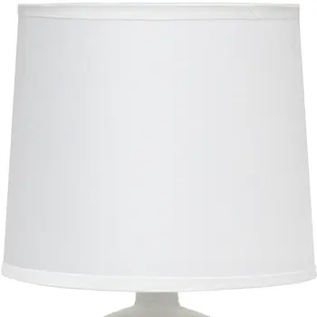 16" Off White Ceramic Novelty Table Lamp With White Drum Shade