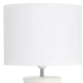 17" Off White Ceramic Novelty Table Lamp With White Drum Shade