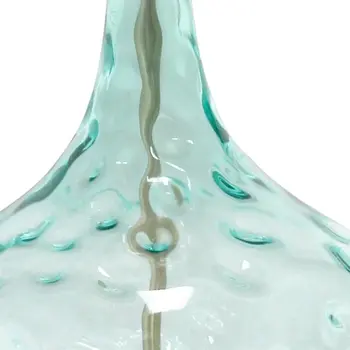 24" Blue And Silver Glass And Metal Novelty Table Lamp With White Drum Shade