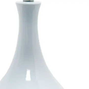 26" Light Blue Ceramic Round Table Lamp With White Drum Shade