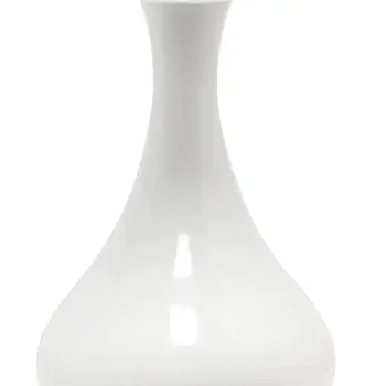 26" White Ceramic Round Table Lamp With White Drum Shade