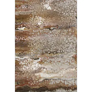 10' X 14' Beige Ivory And Black Abstract Washable Indoor Outdoor Area Rug