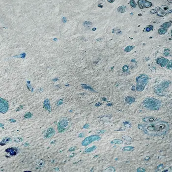 3' X 5' Light Blue And Ivory Abstract Washable Indoor Outdoor Area Rug