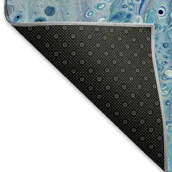 8' X 10' Light Blue And Ivory Abstract Washable Indoor Outdoor Area Rug
