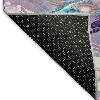 8' X 10' Periwinkle Purple And Ivory Abstract Washable Indoor Outdoor Area Rug